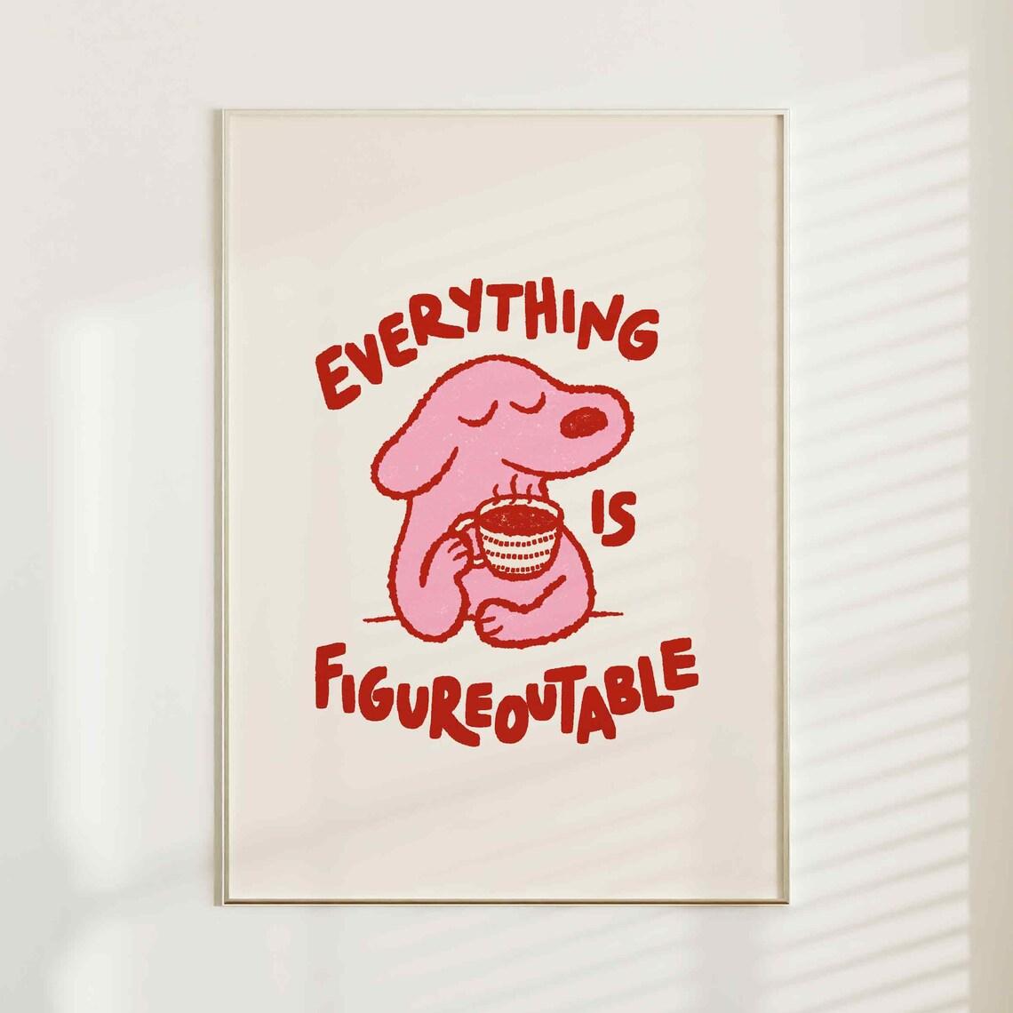 Wall Art Prints Canvas Painting Poster Picture For Living Bedroom Room Home Decor Everything Is Figureoutable Modern Positive 21X30CMNo Framed