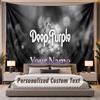 Custom Name Text Tapestry Deep Purple Personalized Polyester Wall Tapestry For Bedroom And Room