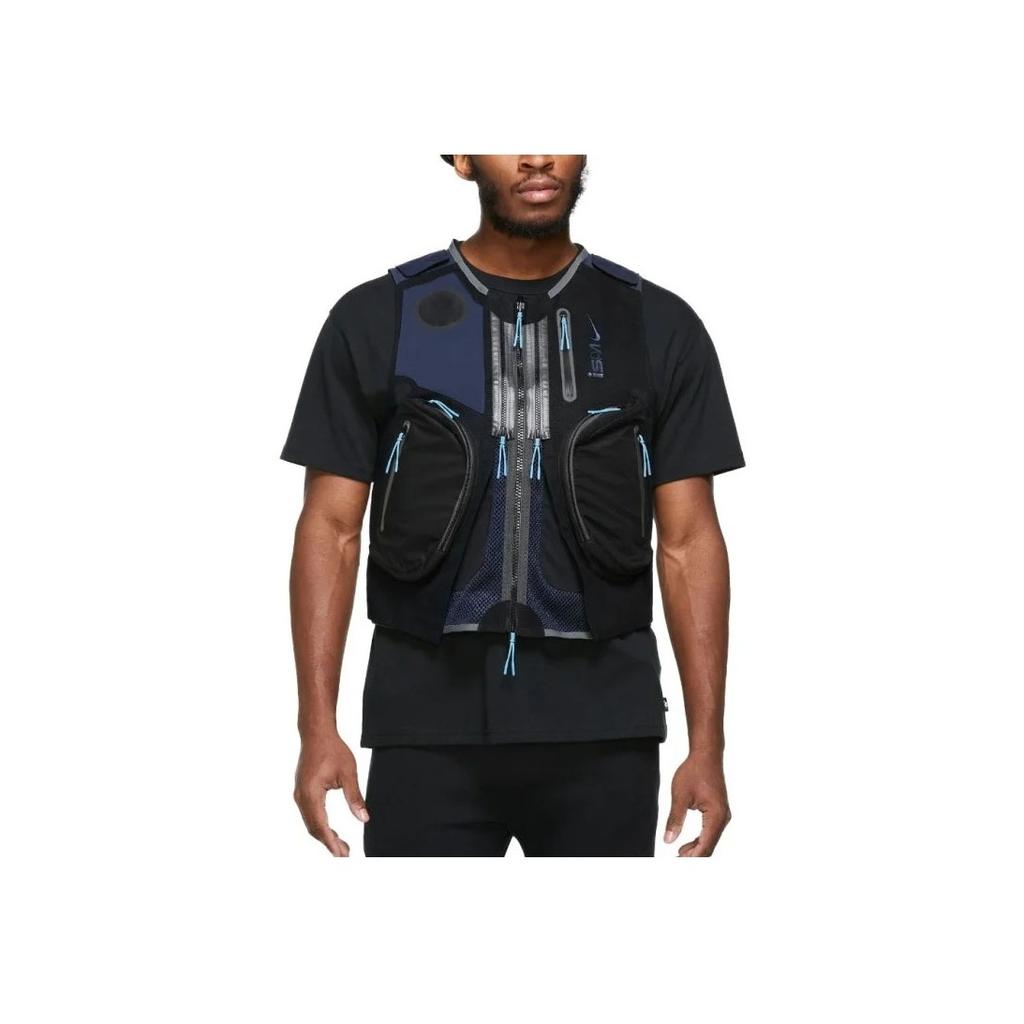 Nike ISPA Series Zip Pocket Mesh Hollow Vest Unisex Outerwear Black FB2376-010