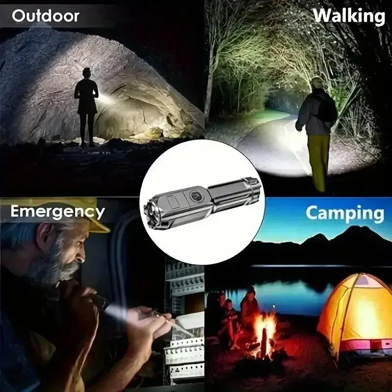 Powerful LED Flashlight Rechargeable USB Waterproof Zoom Emergency Fishing Hunting For Outdoor Camping  Flashlight LED Torch Work Lamp