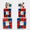 Exoctic Earrings with Multicolored Squares 