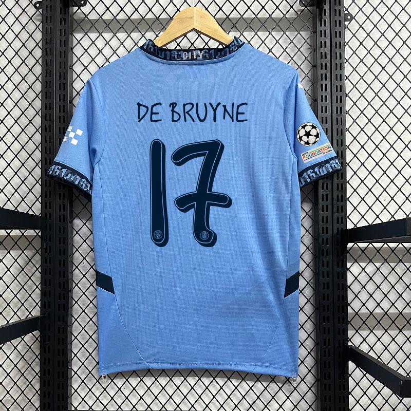 

2425 Домашня футболка Манчестер Сіті Версія гравця Виїзна Ліга Чемпіонів Голанд Де Брюйне Футболка з коротким рукавом Дихаюча 4XL