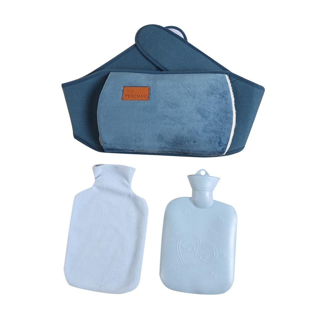 Portable PVC Hot Water Bottle Belt Wearable Cartoon Hot Water Pouch Soft Hand Warmer Plush Waist Cover Belt