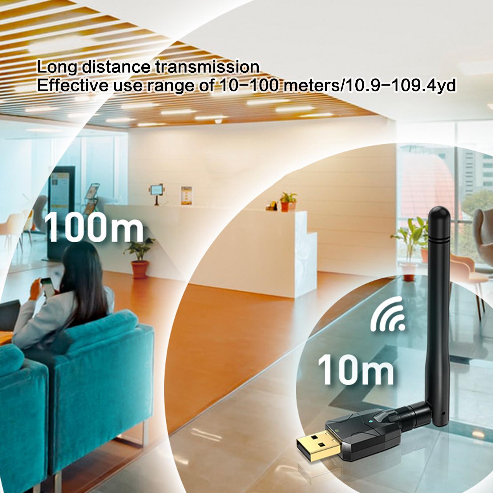 

USB Bluetooth 5.1 Adapter for PC Long Range 100M Class 1 EDR Bluetooth Dongle Receiver for Windows