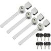 4Pcs Sliding Glass Door Lock Display Case Lock Ratchet Lock with Chrome Finish, Security, Keyed Alike Showcase Display(Universal Key)