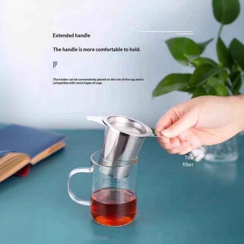 Loose Leaf Tea Infuser Stainless Steel Single/Double Handle With Lid Fine Mesh Leak Proof Hanging Coffee Filter Strainer