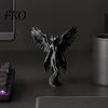Detailed 3D Printed Figure Dark Angel Winged Figurine, Gothic Statue for Desk Shelf Three-dimensional Decor, Intricate Redemption Theme