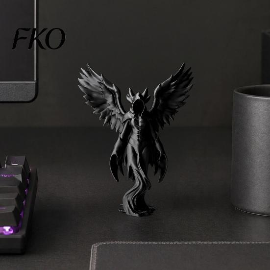 Detailed 3D Printed Figure Dark Angel Winged Figurine, Gothic Statue for Desk Shelf Three-dimensional Decor, Intricate Redemption Theme