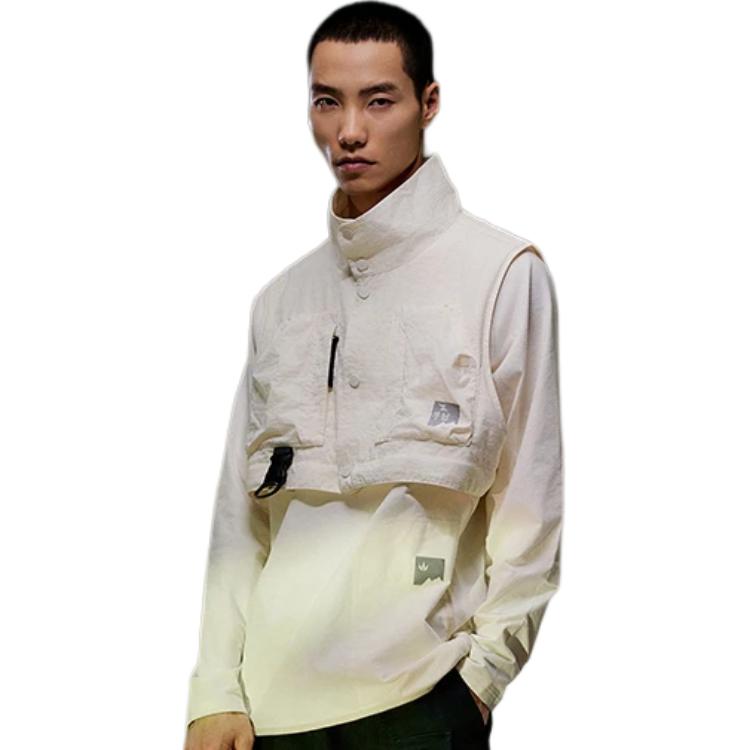 Li Ning Color Block Multi Pocket Loose Work Vest Men Vests Off-White AMDT021-1
