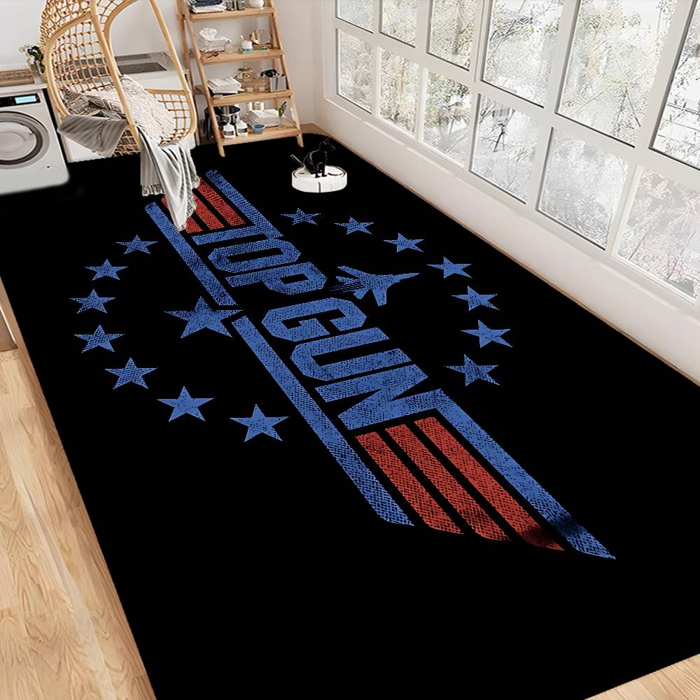 T-Top Gun Floor Mat Retro Multiple Choice Living Room Kitchen Rug Non-Slip Modern Home Decor