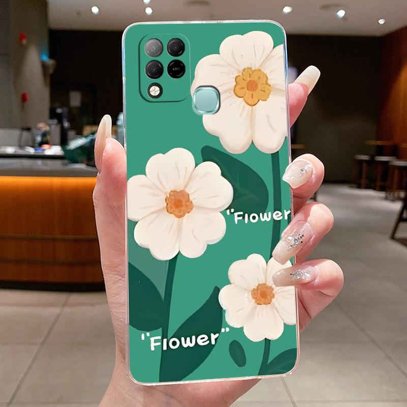 

For Infinix Hot 10S 10T 10i Flower Butterfly Bow Phone Casing Hot10s NFC Hot10T Soft Silicone Transparent TPU Jelly Case Hot 10S