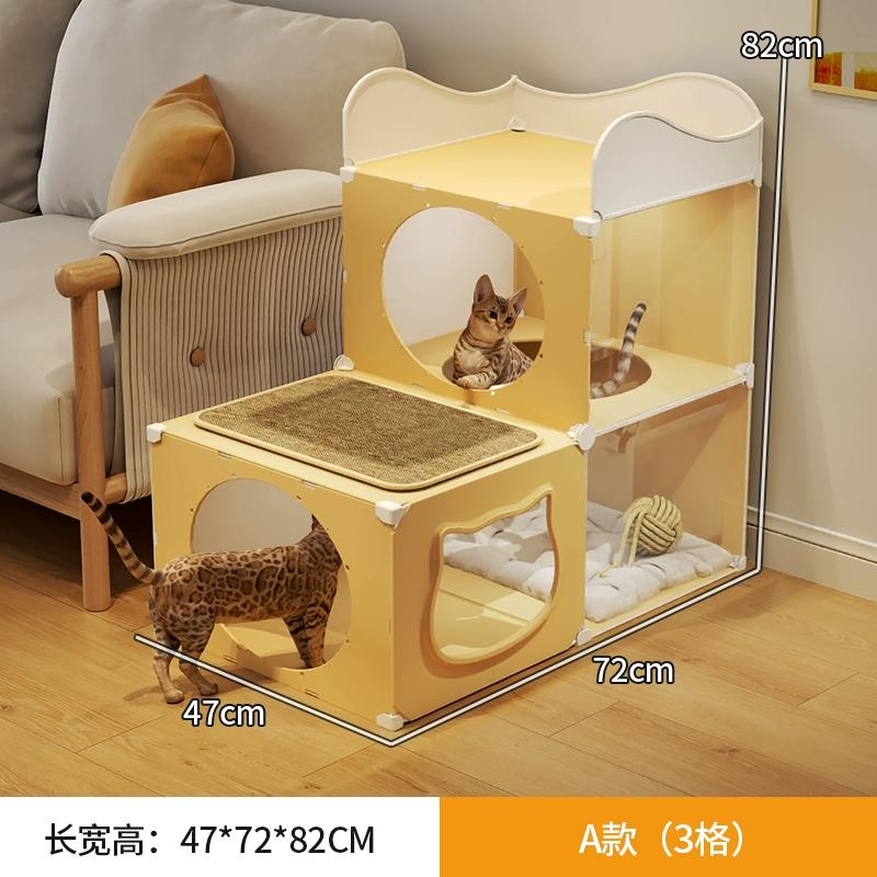 

Multi-Level Cats Condo Space Saving Cat Climbing Frame Compact Cat Activity Center for Small Apartments All-in-One Cats Tower