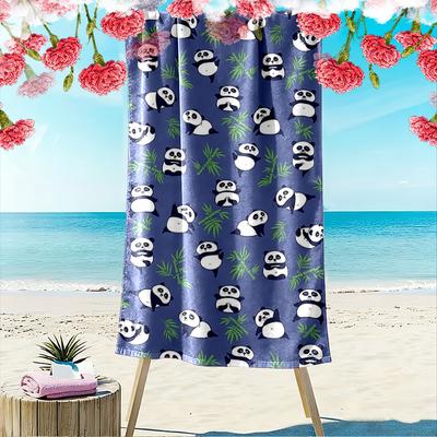 Serviette de plage motif panda mignon et bambou Serviette de plage séchage rapide pour voyage sports d'extérieur jogging plage et natation
