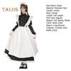 1 Set Maid Cosplay Dress Set Includes Apron Headband Bow And Socks Unisex A-Line Calf-Length Contrast Color Ruffle Dress Parties Photography Servant