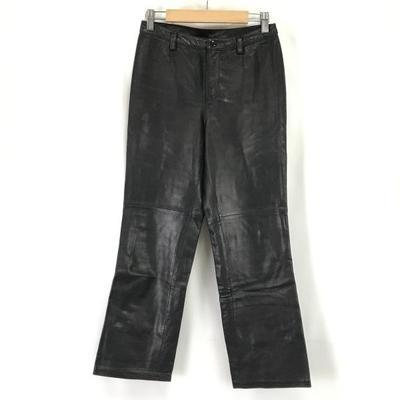 COMME CA DU MODE Pantalones de Cuero de Piel de Oveja para Mujer Talla M Entrepierna 69cm Negro Estilo Motero(USADO)