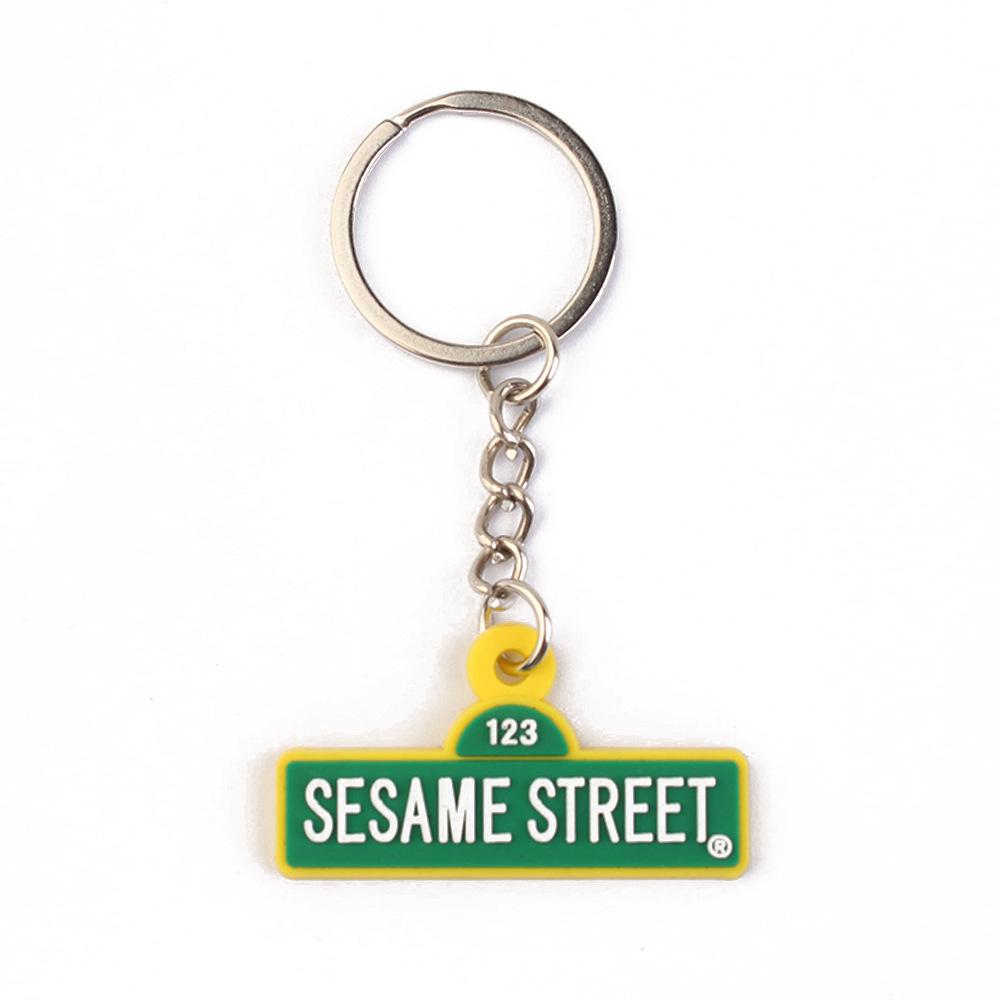 Sesame New Street Anime Pvc Cars Keychain Pendant For Men And Women'S Universal Decorative Products Accessory Birthday Gift