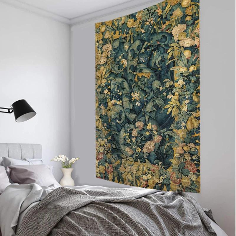 Vintage Tropical Leaves Botanical Tapestry Wall Hanging Boho Mystical Psychedelic Witchcraft Home Decor