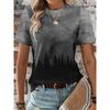 Women's Summer Casual Crewneck 3D Print Dandelion Pattern Breathable O Neck Short Sleeve Oversized T-shirt Summer