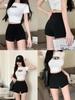 Women's Stretch Black High-Waist Shorts - Slim Fit, Versatile Summer Style