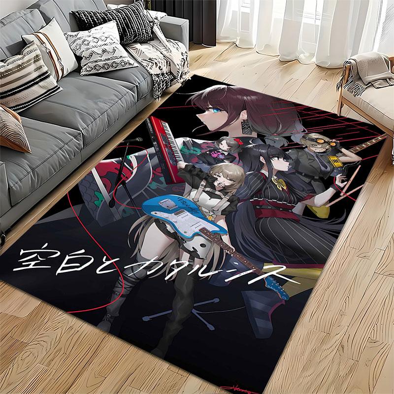 Anime Band Theme Rock Carpet suitable as a non-slip mat for the living room or bedroom sofa