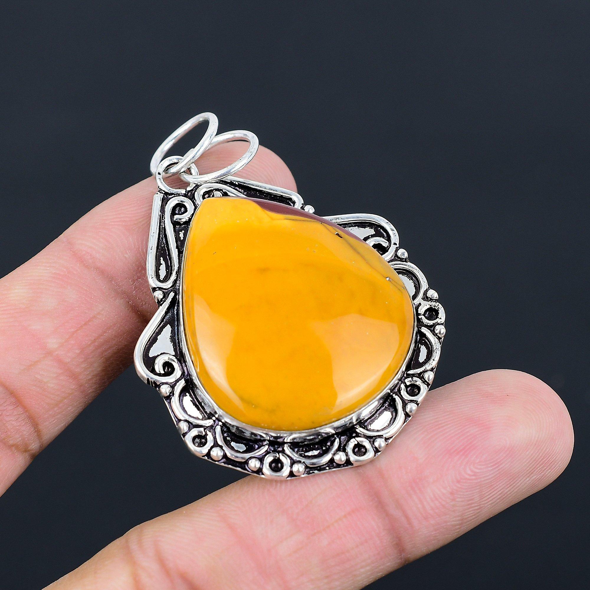 

Birthday Gift For Her Natural Mookaite Gemstone Pendant 925 Sterling Silver