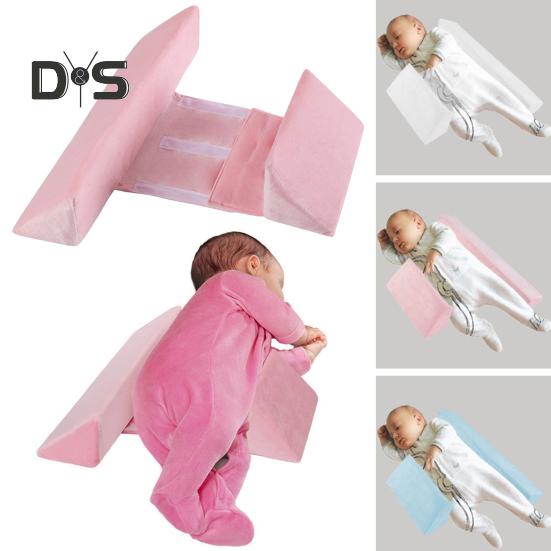 Babysidsovskilskudde med säkra remmar Justerbar Anti-rullnings 45-graders lutningsdesign Anti-kräkning Mjuk Memoryskum Babykilkudde
