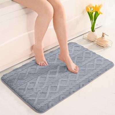 Bathroom Anti Slip Mat, Bath Mats Absorbent Carpet, Entrance Door Mat, Solid Color Jacquard Home Mat