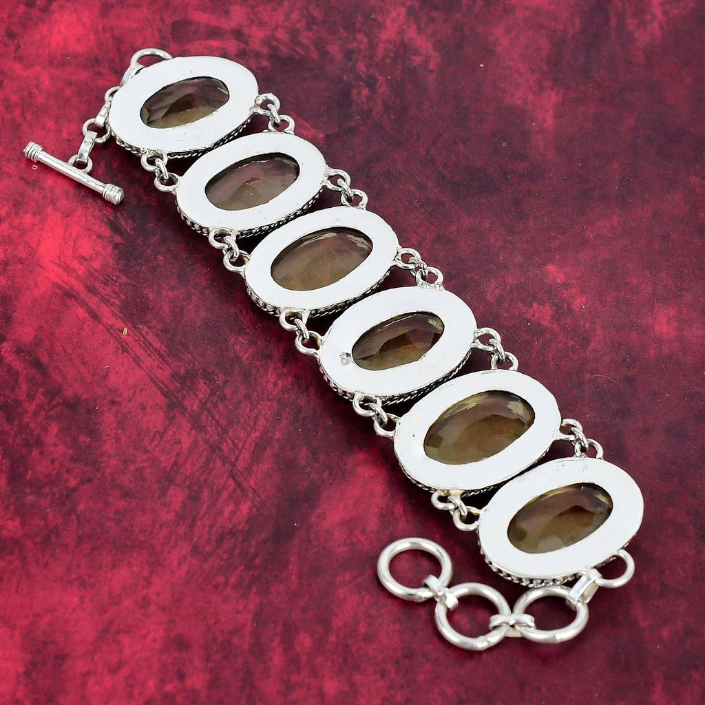 Lemon Topaz Gemstone 925 Solid Sterling Silver Jewelry Bracelet, Handmade Silver Jewelry For Her, Beauteous Topaz Bracelet Jewelry For Women