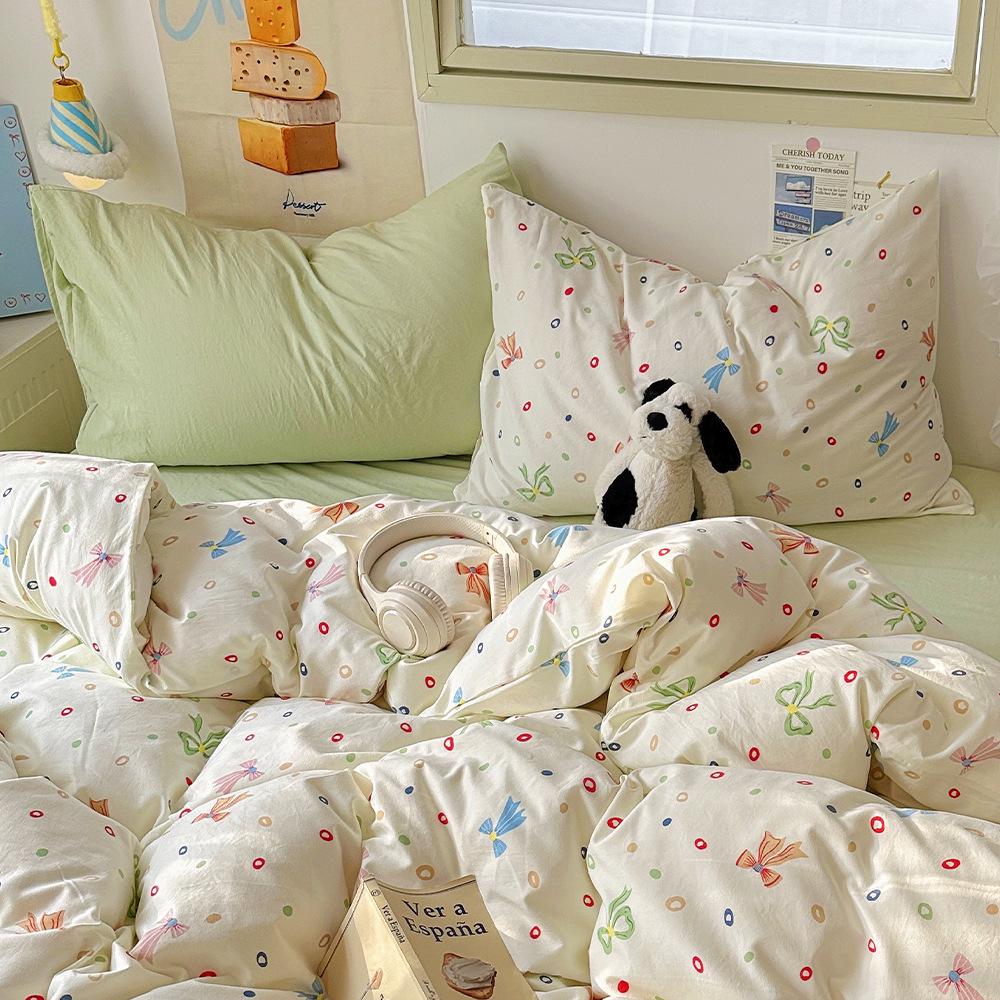 Cartoon Washed Cotton Pillowcases - Adult Spring Pair 48x74cm