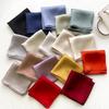 Silk Square Scarf: Solid Color Rolled Edge Headscarf for Women (53cm)
