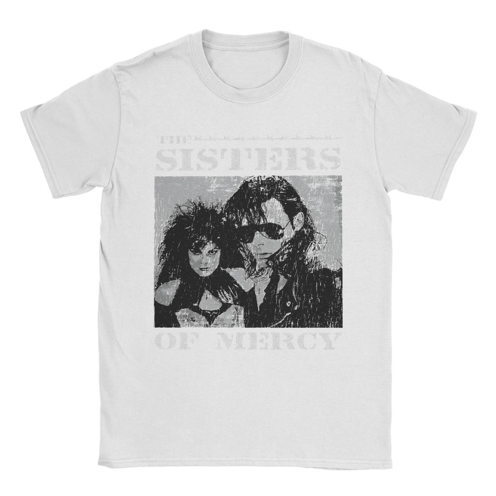 Vintage The Sisters of Mercy TShirt for Men Crew Neck Pure Cotton T Shirts Short Sleeve Tee Shirt Summer Clothes