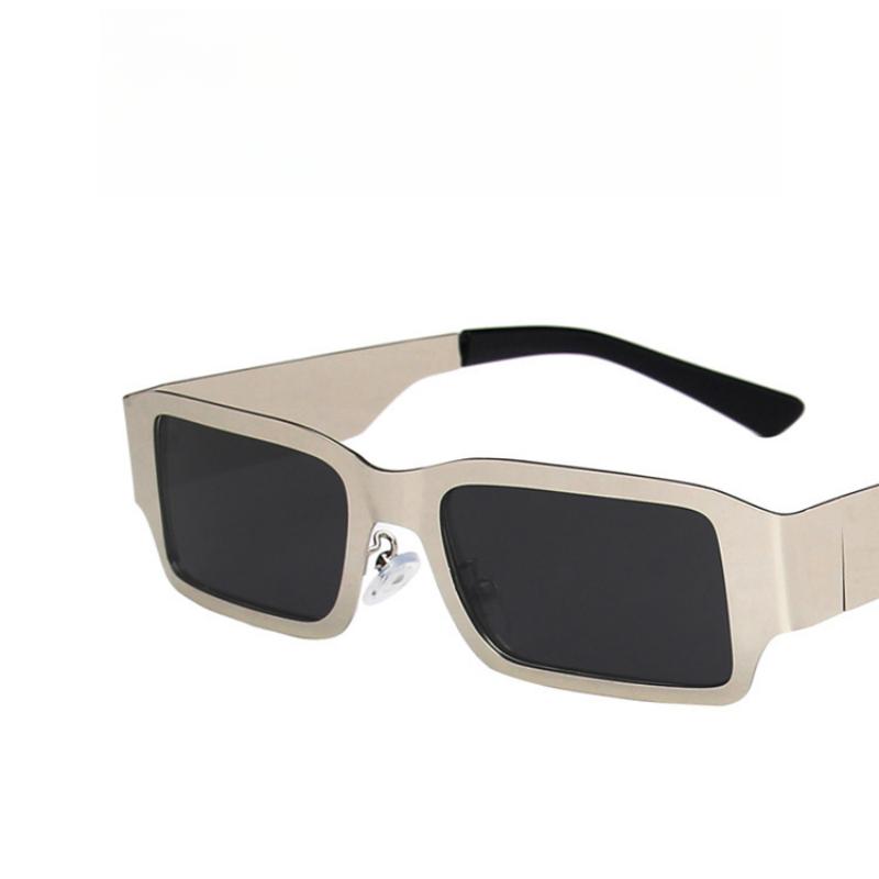 Metallic Square Ladies Fashion Sunglasses Hip Hop Personality Trend Cool Suitable for Street Party Accessories