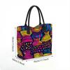  Bohemian Printed Canvas Tote Bag Large Capacity Casual Shoulder Bag for Daily Travel Shopping