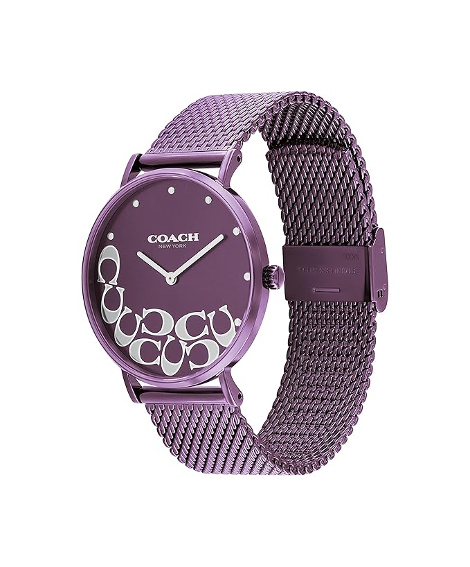 

Coach Perry Women s Purple Mesh Strap Watch - 36mm Quartz Analog Wristwatch for Ladies 14503823 фиолетовый