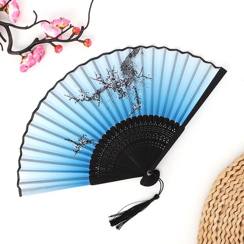 Hanfu skládací vějíř pro ženy inspirovaný japonským a čínským stylem – Scénický tanec bambusový styl