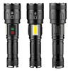 5000LM Hochleistungs-XHP160+COB-Taschenlampe TYPE-C wiederaufladbare Zoom-Taschenlampe für Camping, Arbeit, Notfall
