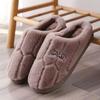 Autumn indoor home couple wool slippers warm shoes confinement non-slip velvet men's cotton slippers women