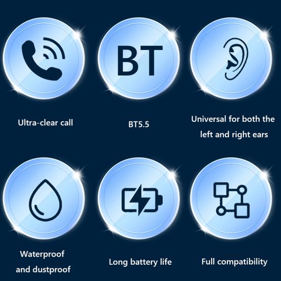 Bluetooth-compatible Earphone Stable Waterproof Language Translation Connection Noise Reduction IP54 Wireless Headphone