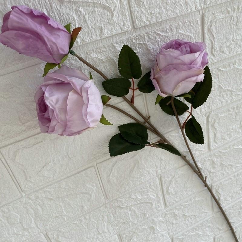 3head Long Branch Rose Artificial Flowers For Wedding Decor And Home Decorations