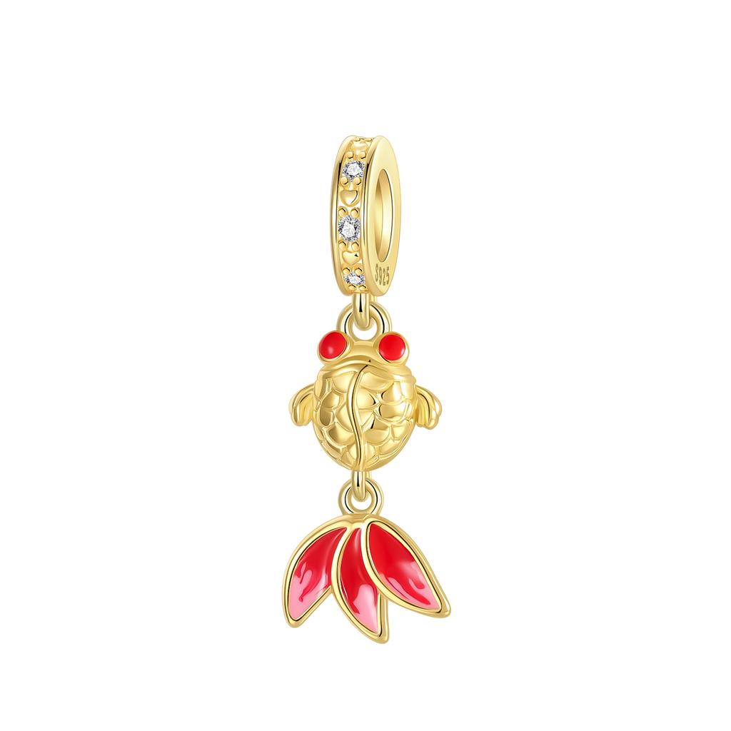 Kupfer Goldene Serie Charms Schmetterling Kleeblatt Perle Dangle Anhänger Passend Armband Halskette DIY Schmuck Geschenk