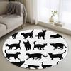 Colorful Cartoon Cats Round Carpet Cute Cat Pattern Water Absorption Anti-slip Anti-slip Living Room Bedroom Study Kitchen Decor