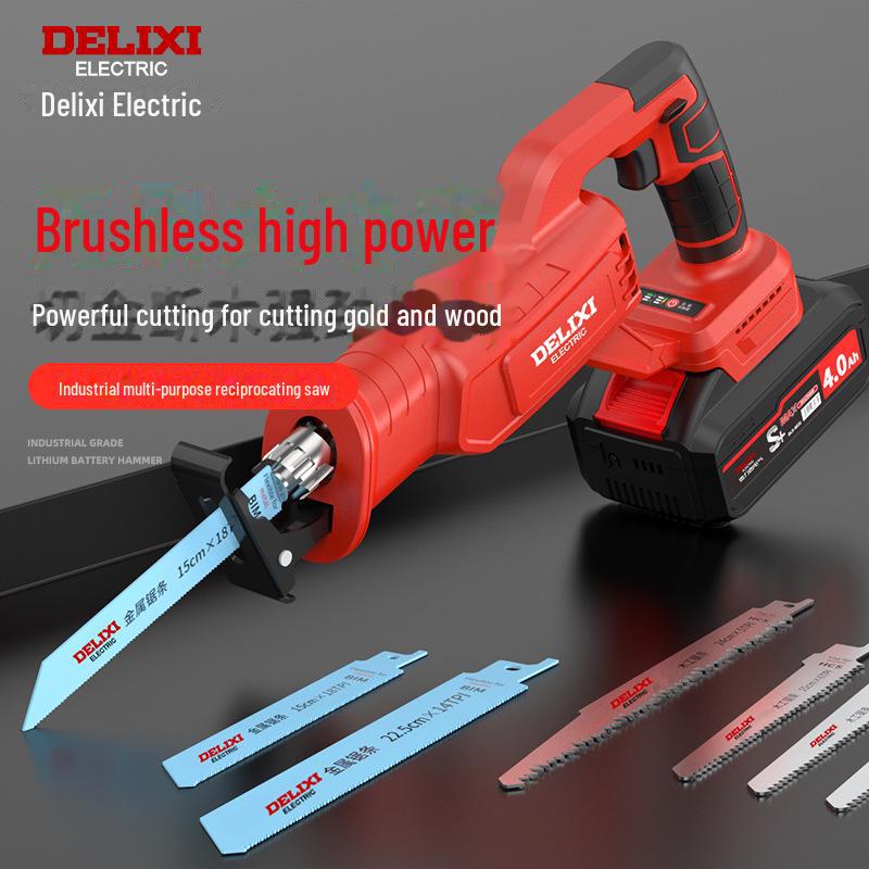 Delixi Rechargeable Brushless Handheld Reciprocating Saw for Outdoor Universal Logging