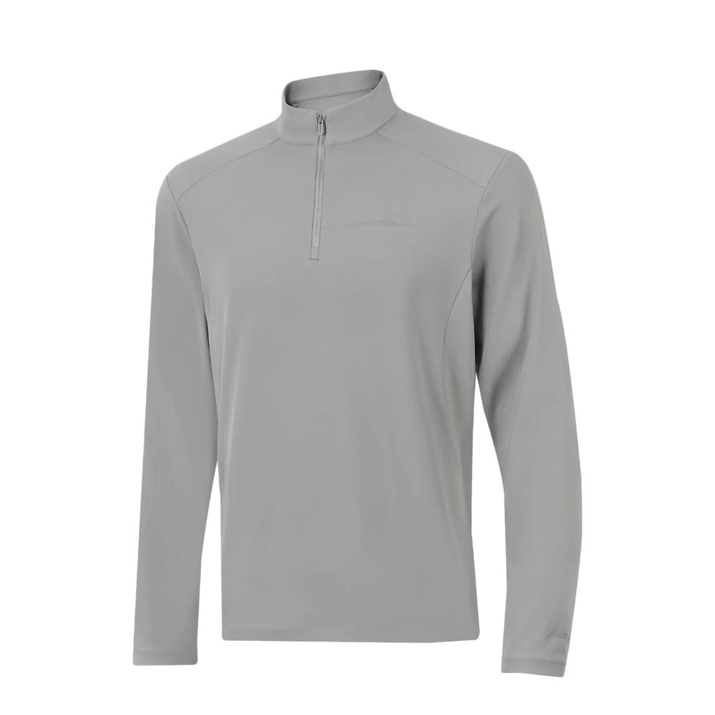 Li-Ning Group Purchase Series Stand Collar Letter Solid Color Comfortable Printed Versatile Long Sleeve T-Shirt Men Tops ATLV307-4