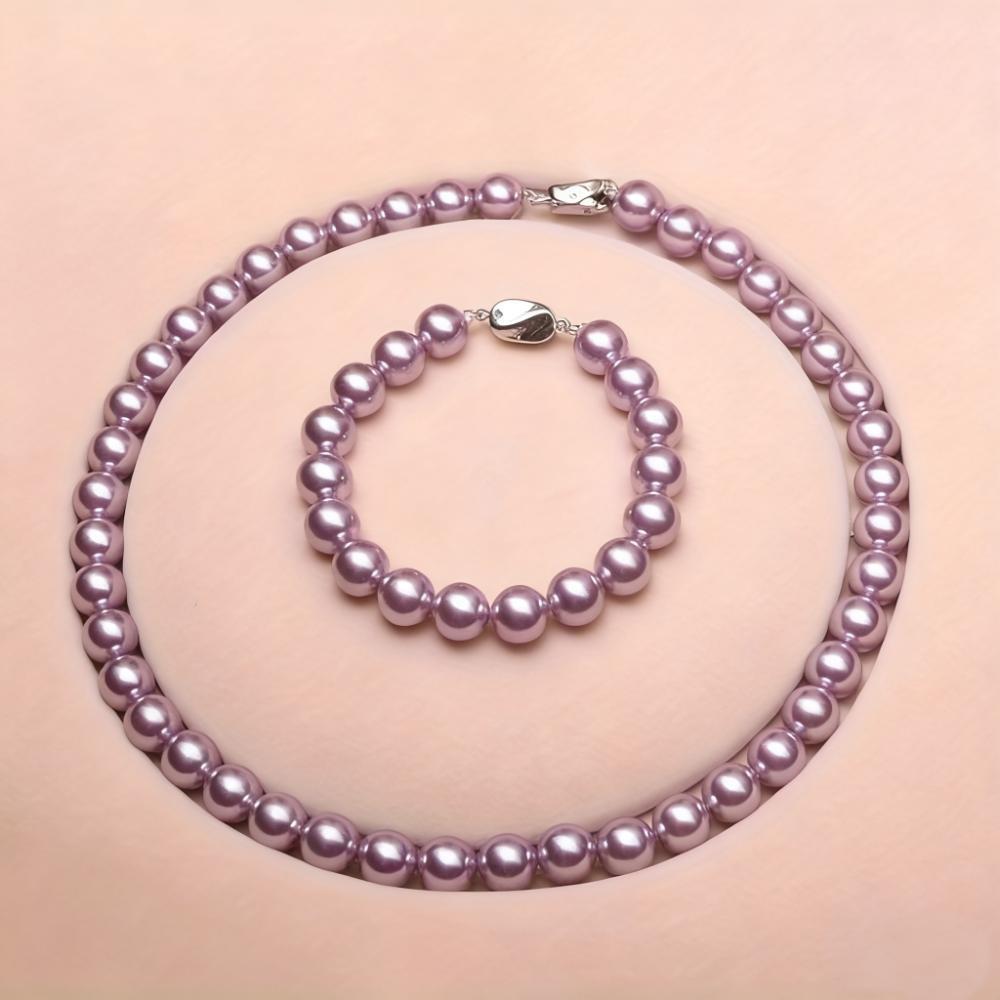 Elegante Collana di Perle Tahitiane Viola da Donna - Versatile Catena per Maglione di Alta Gamma, Regalo Perfetto per la Mamma