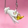 Lifelike Hand-Sculpted Banana Necklace 3D Print Fruit Pendant Necklace Creative Banana Necklace