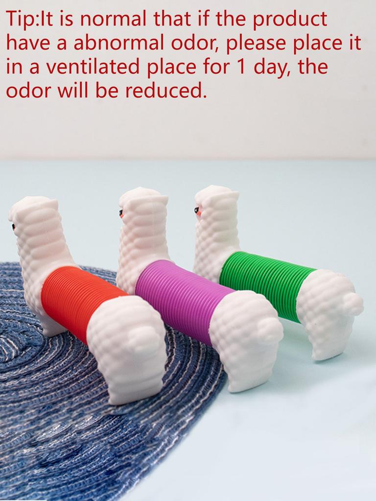 1pc-Stretch Tube Decompression Creative Versatile Soft Rubber Alpaca Venting Cat Toy Pull Tube Color Random