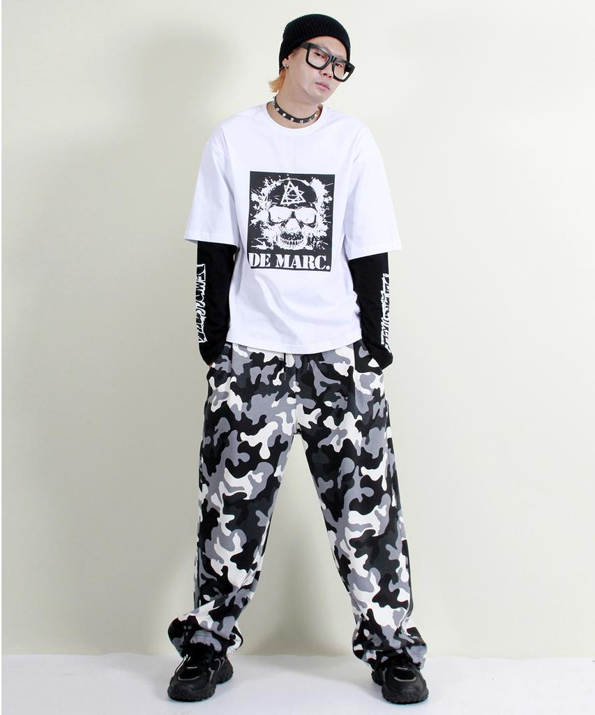 Deumakeu Camo Wide One-Pleat Sweatpants Black