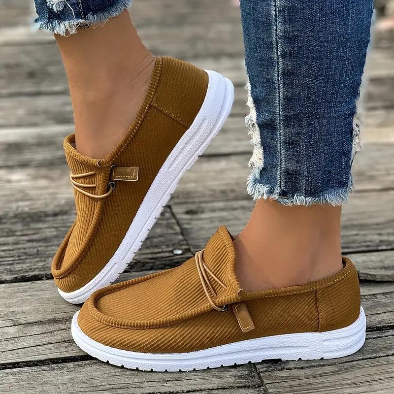 Store, uformelle singlesko for kvinner om våren og høsten, flate føtter, lave loafers, singlesko for kvinner