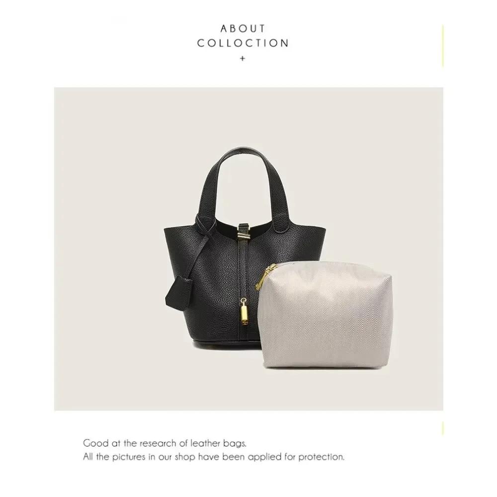 Guangzhou Luggage Women's Bag 2025 New Bag Autumn and Winter Lychee Pattern Bucket Bag Women's Bag Handbag Vegetable Basket Bag