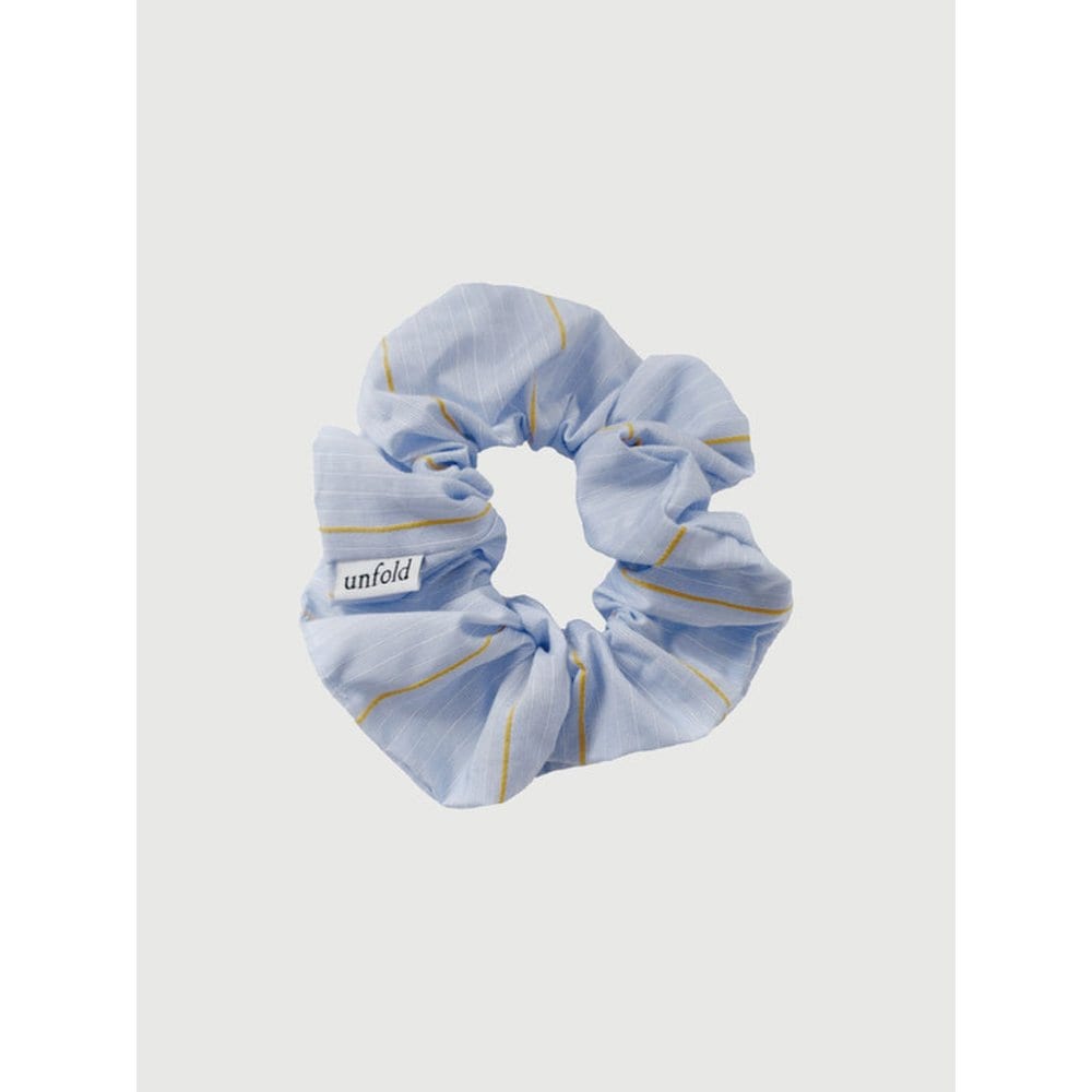 

Хлопковая полосатая резинка для волос небесно-голубая